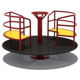 Huitich kids merry go round playground with red and yellow seating for outdoor fun